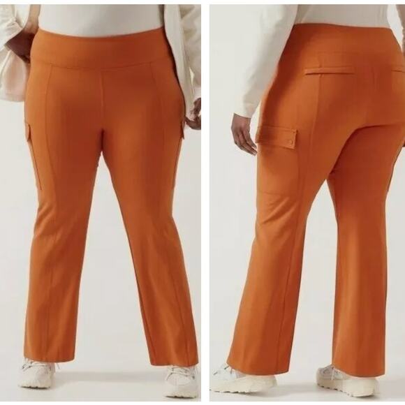 ATHLETA Delancey Straight Cargo Pant Foliage Orange Sz 2X {3H12}